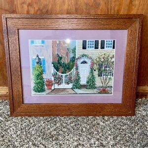 New Hobby Lobby Brown Framed Garden Scene Art